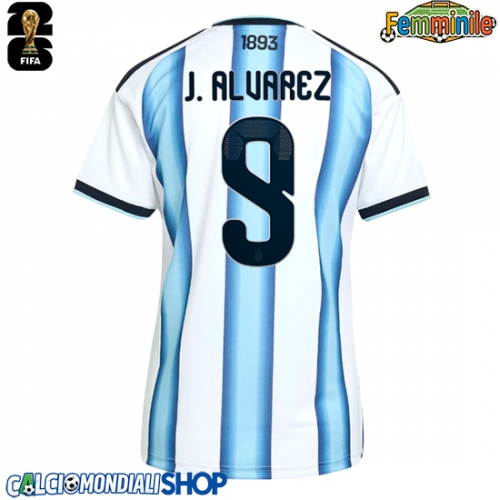 Maglie da calcio Argentina Julian Alvarez #9 Prima Maglia Femminile Mondiali 2026  Manica Corta